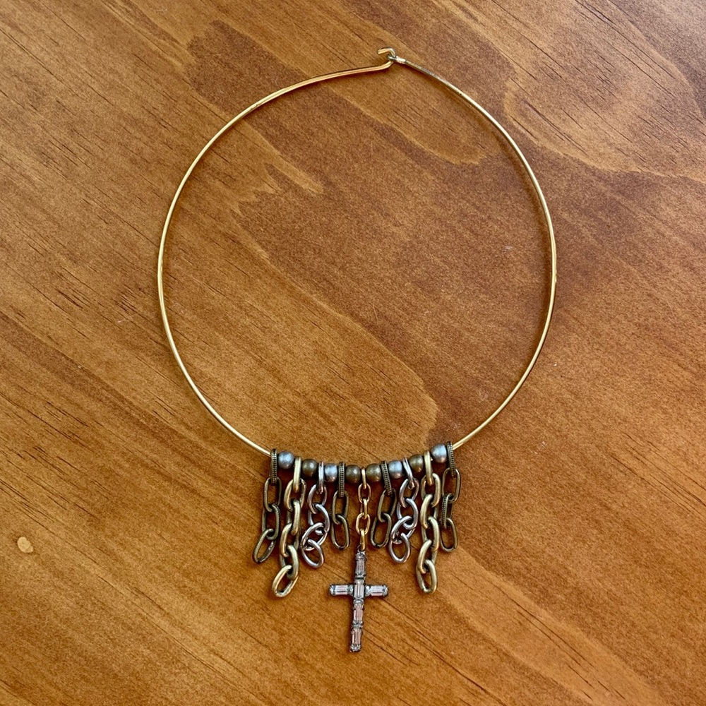 Handmade vintage cross necklace